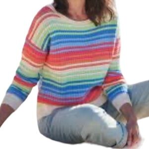 WoolOvers Organic Cotton Bright Stripe
Jumper Sweater Size medium